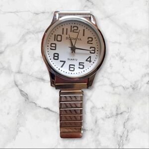 NWT OIDEA Womens Easy Read Stretch Watch-Silver